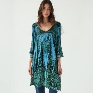 One World Jungle Ruffled Bell Sleeve Top  M